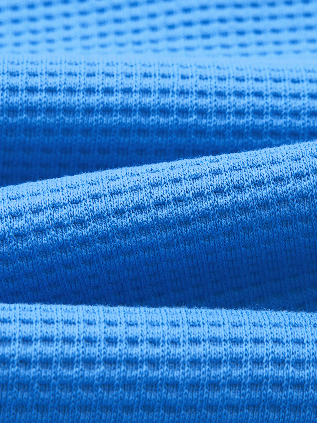 Off Script Unisex Waffle Shorts Colourful Blue waffle fabric detail