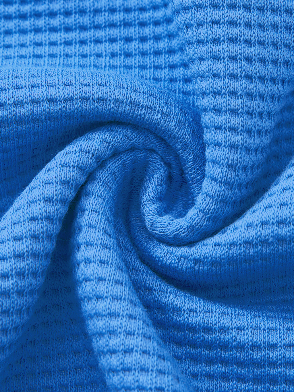 Off Script Unisex Waffle Shorts Colourful Blue waffle fabric close-up