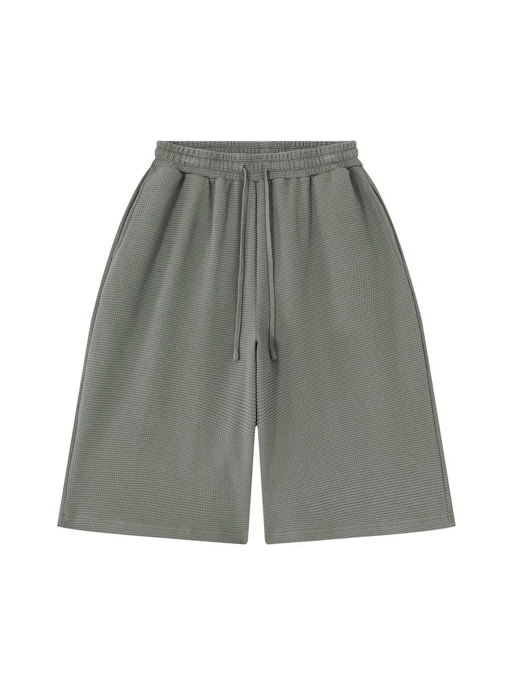 Off Script Unisex Waffle Shorts Gray front view