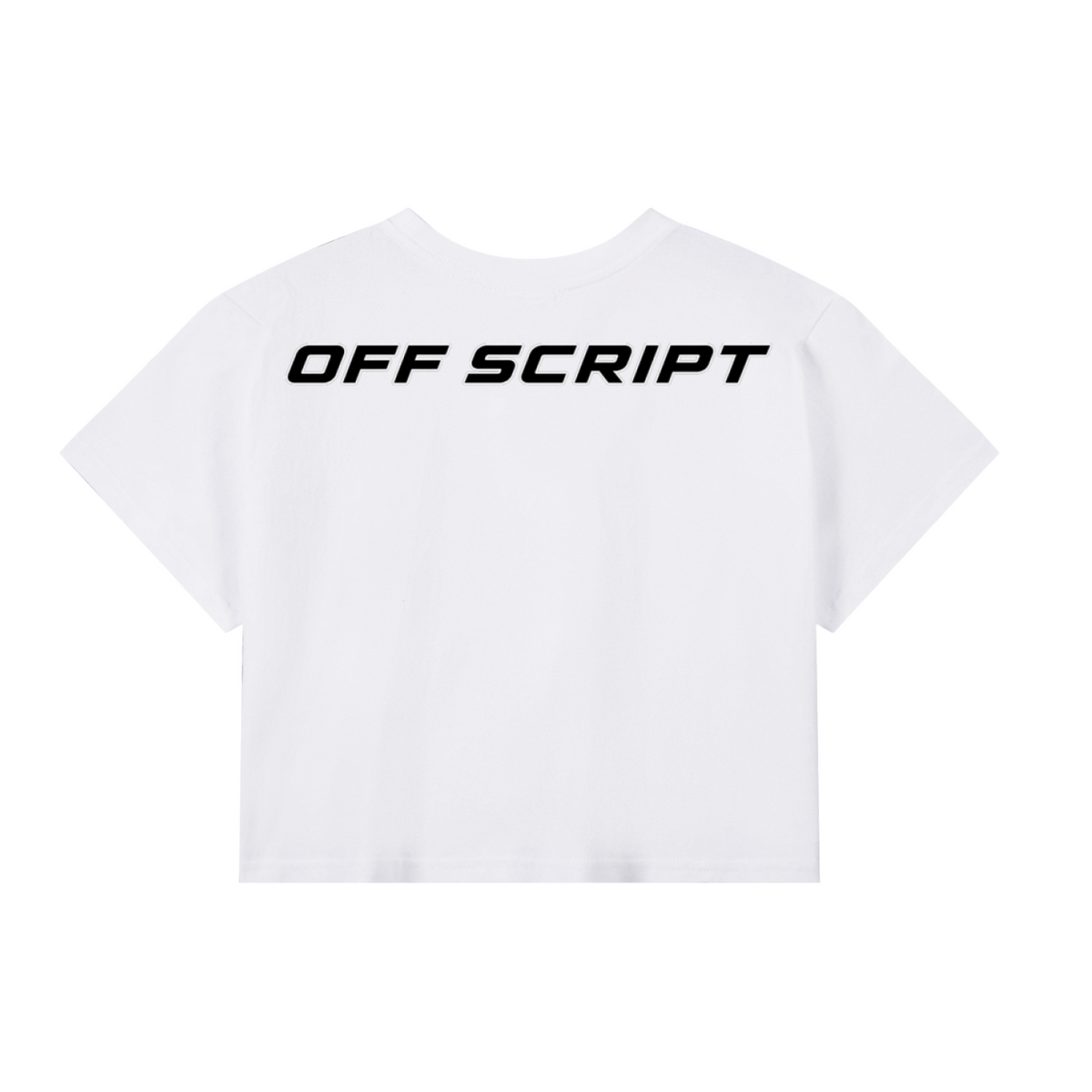 Off Script women’s cropped T-shirt in white – back