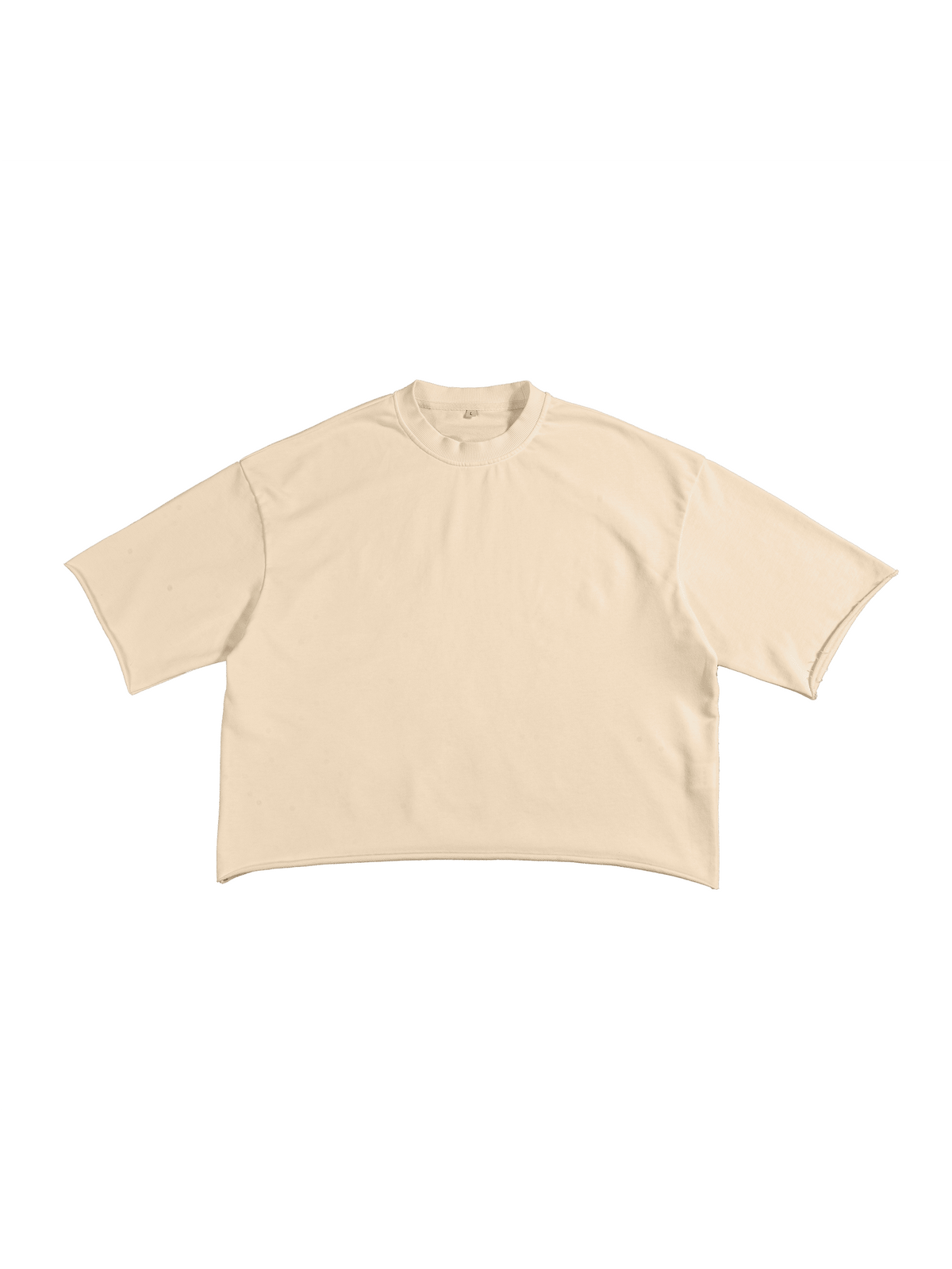 Apricot Unisex French Terry Raw-Edge T-Shirt front view