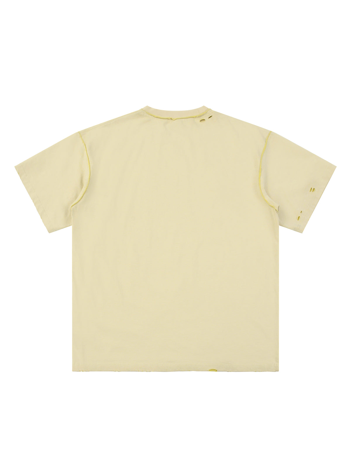 Light Apricot with Yellow Unisex Hand-Frayed Reversible T-Shirt back view