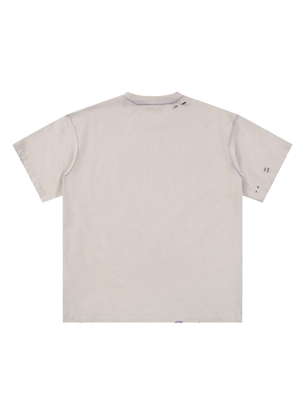 Light Grey with Purple Unisex Hand-Frayed Reversible T-Shirt back view