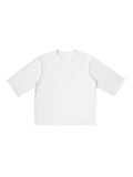 White Unisex Half-Sleeve Ribbed T-Shirt front view