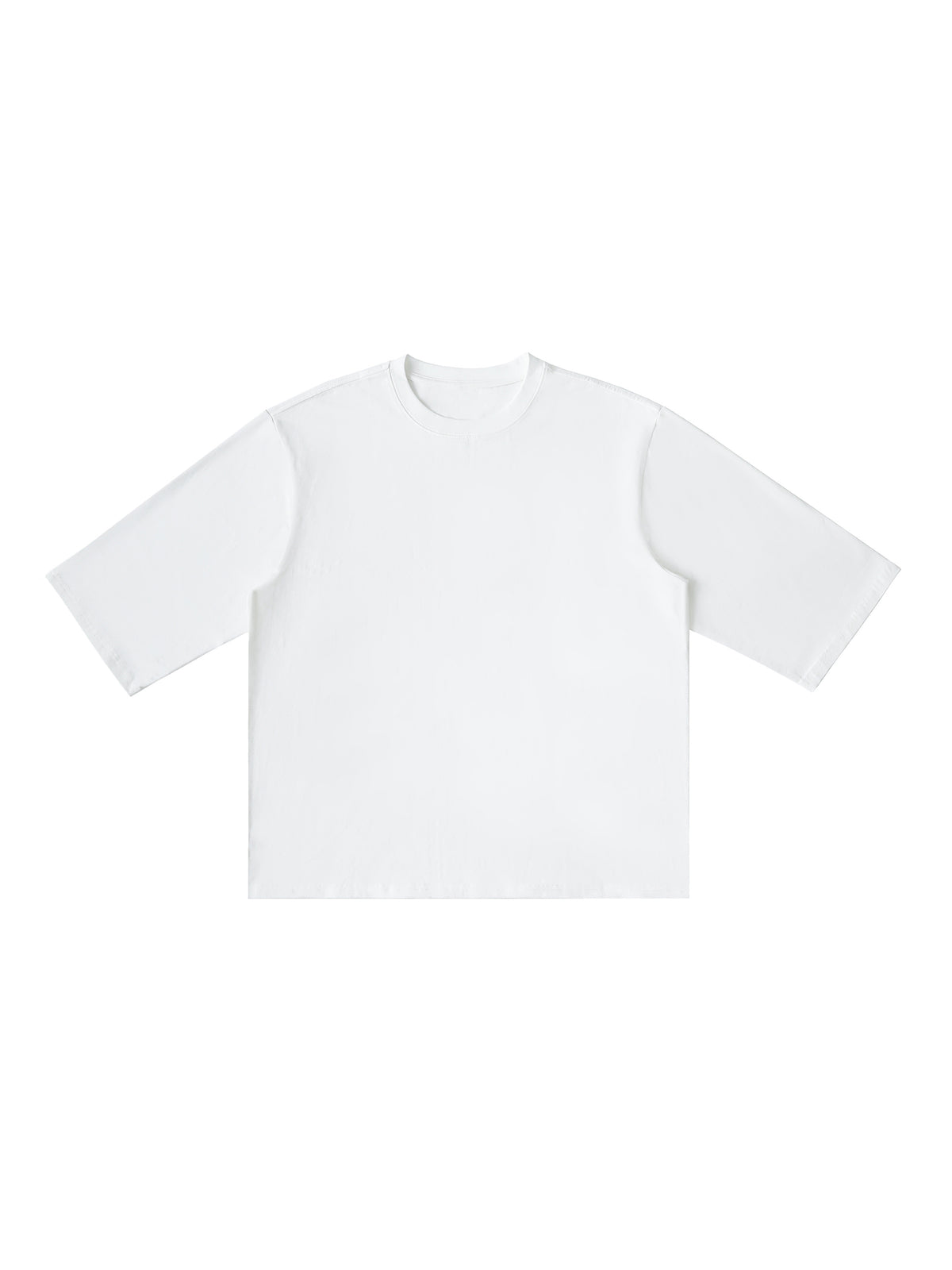 White Unisex Half-Sleeve Ribbed T-Shirt front view