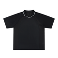 Striped V-Neck Soccer Jersey — Black front