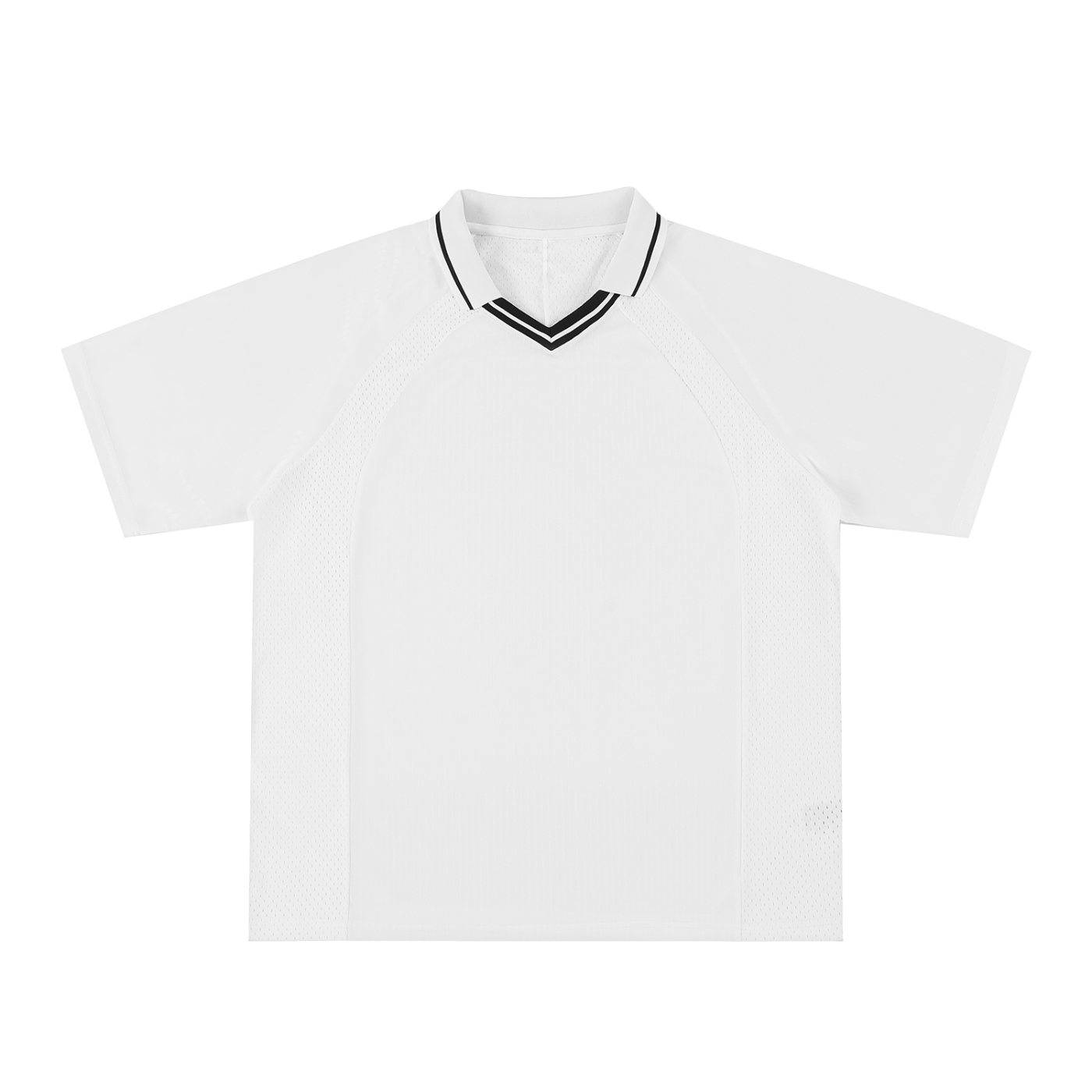 Striped V-Neck Soccer Jersey — White front