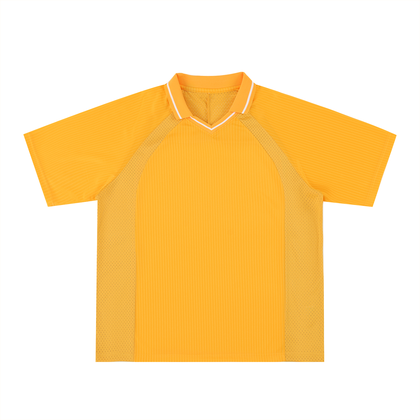 Striped V-Neck Soccer Jersey — Yellow front