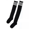 Womens Striped Top Black White Cotton Knee High Socks Over the Knee Thigh High
