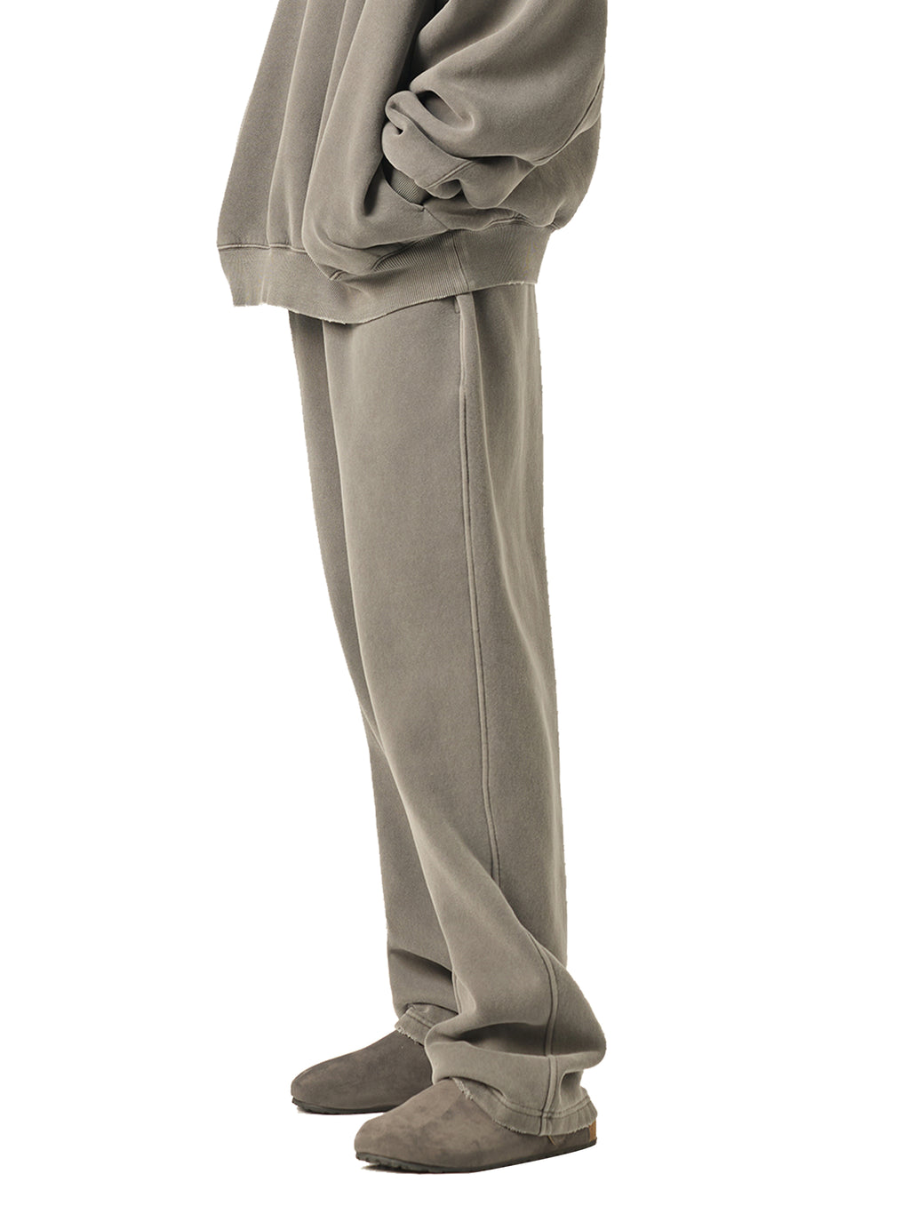 Unisex Frayed Enzyme-Washed Fleece Sweatpants gallery image
