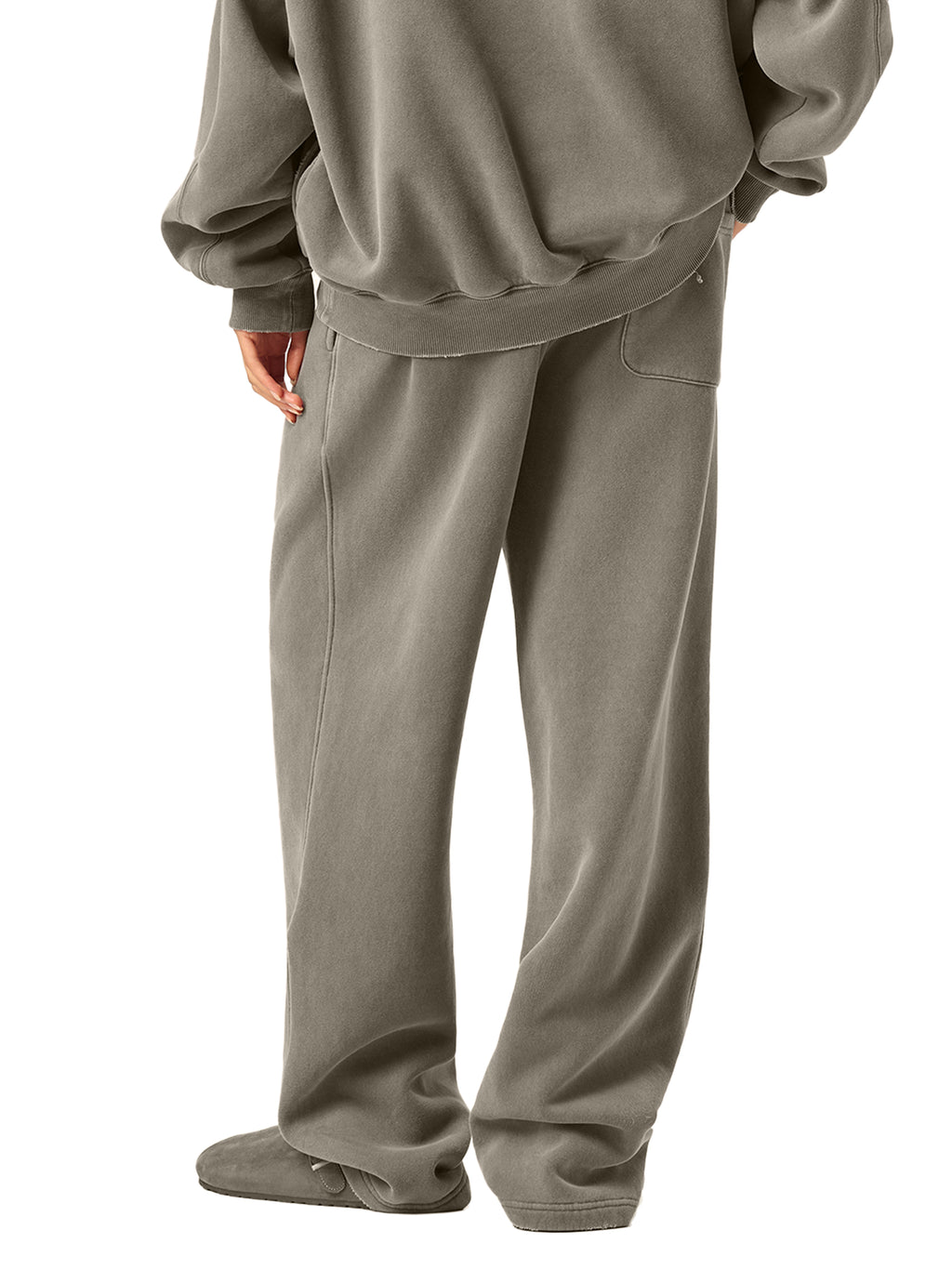Unisex Frayed Enzyme-Washed Fleece Sweatpants gallery image