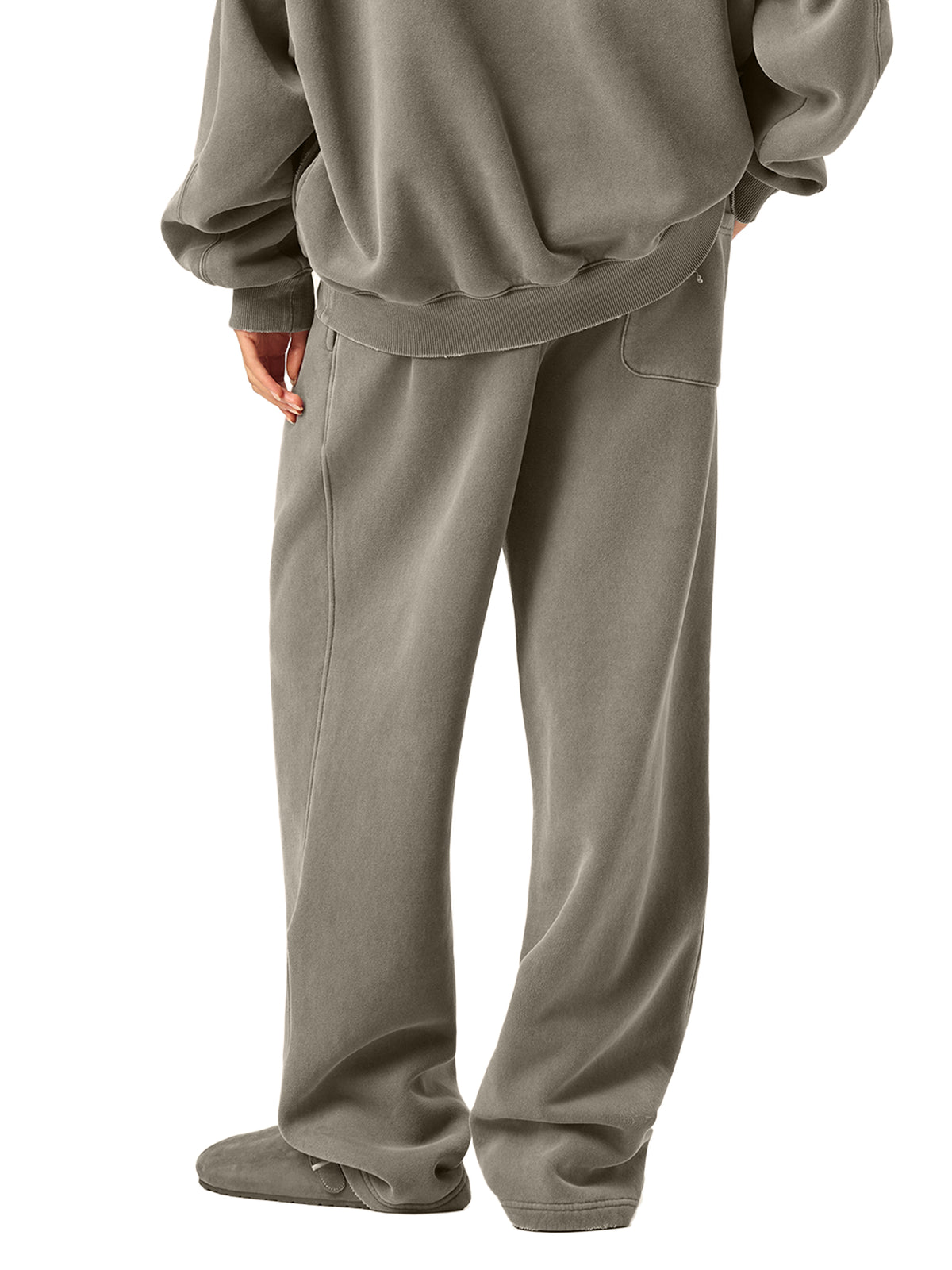 Unisex Frayed Enzyme-Washed Fleece Sweatpants gallery image