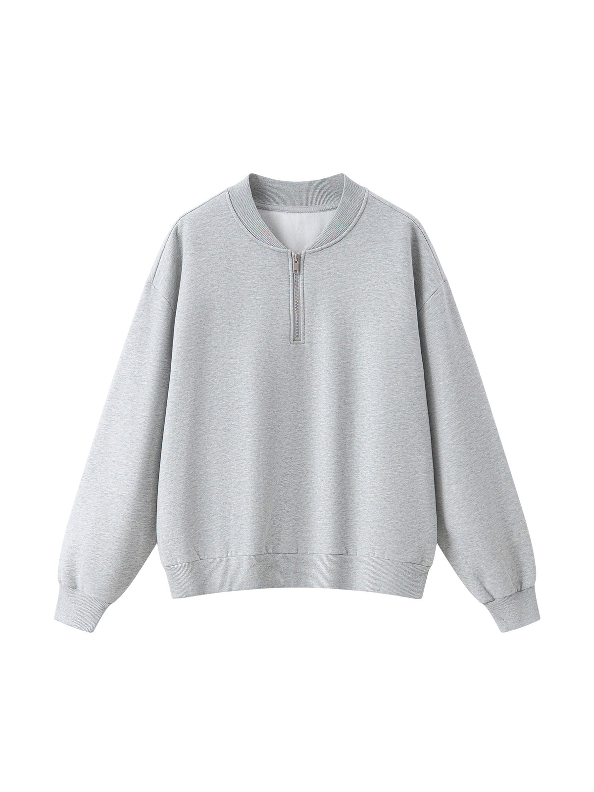 Unisex Vintage Wash Quarter-Zip Sweatshirt gray front view