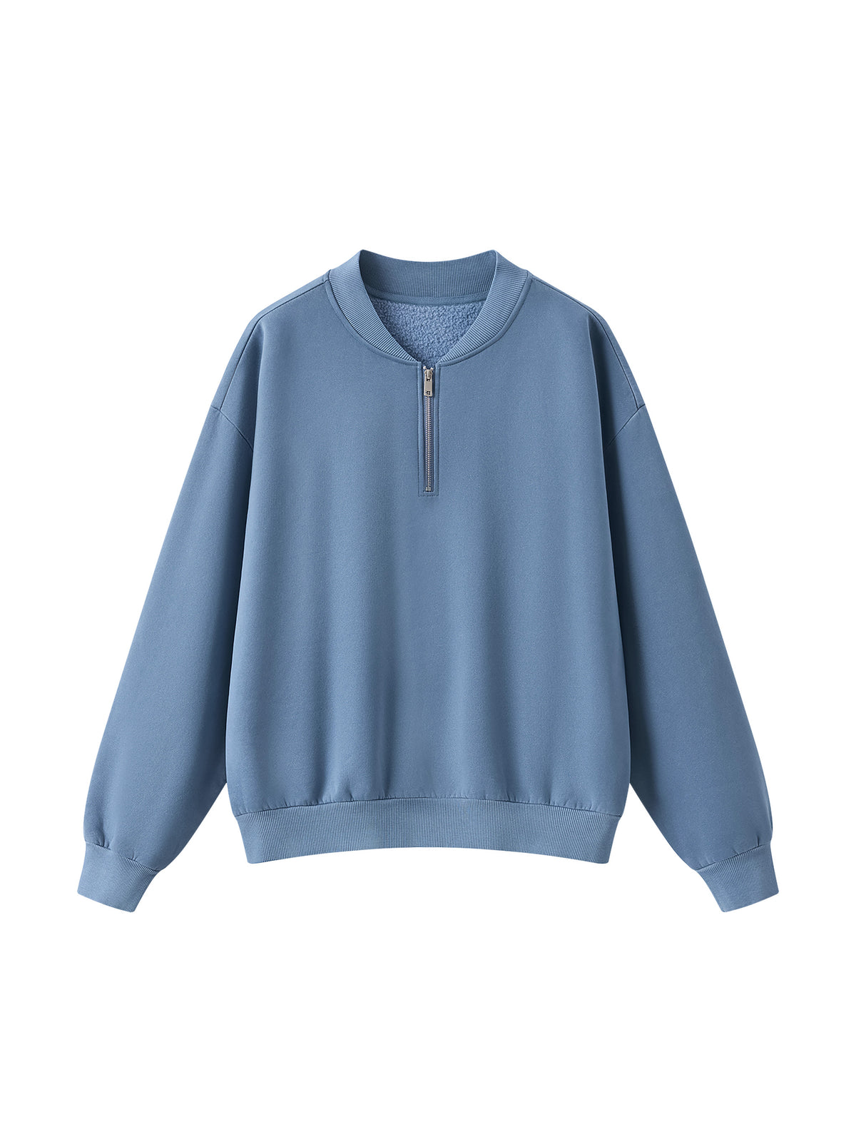 Unisex Vintage Wash Quarter-Zip Sweatshirt blue front view