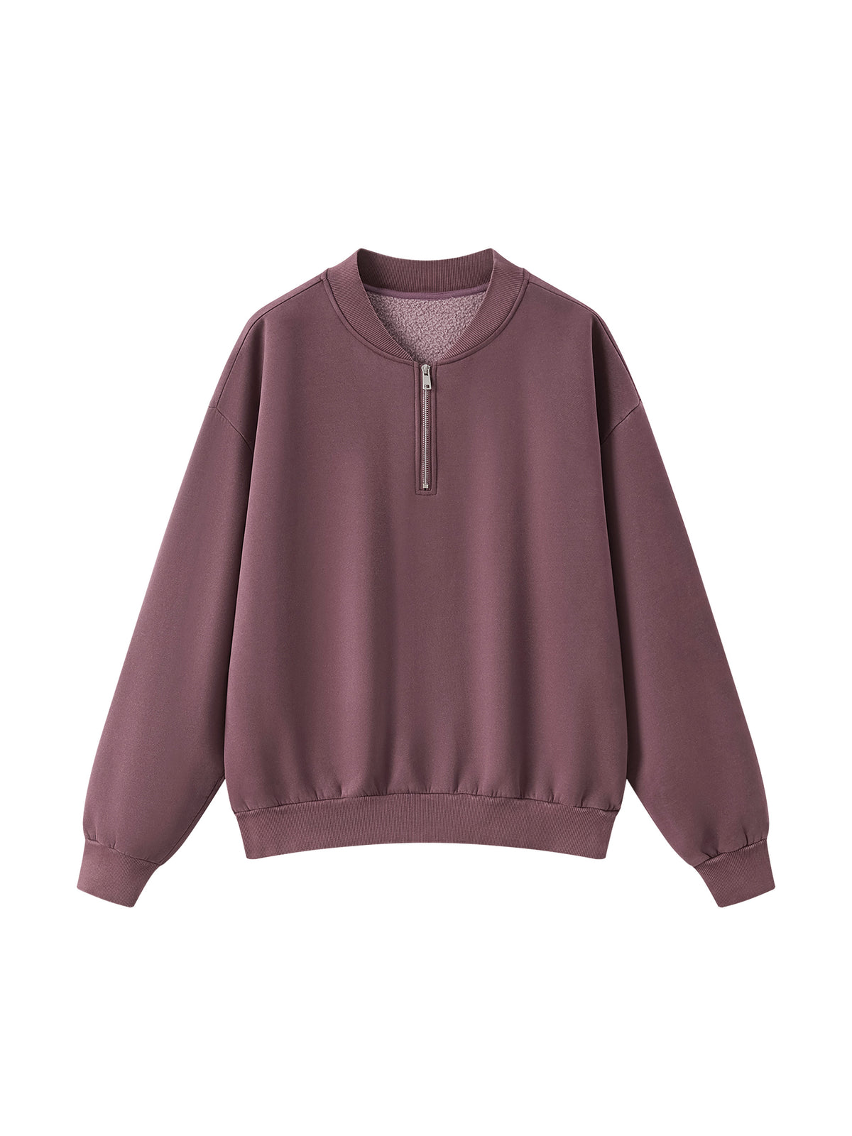Unisex Vintage Wash Quarter-Zip Sweatshirt plum purple front view