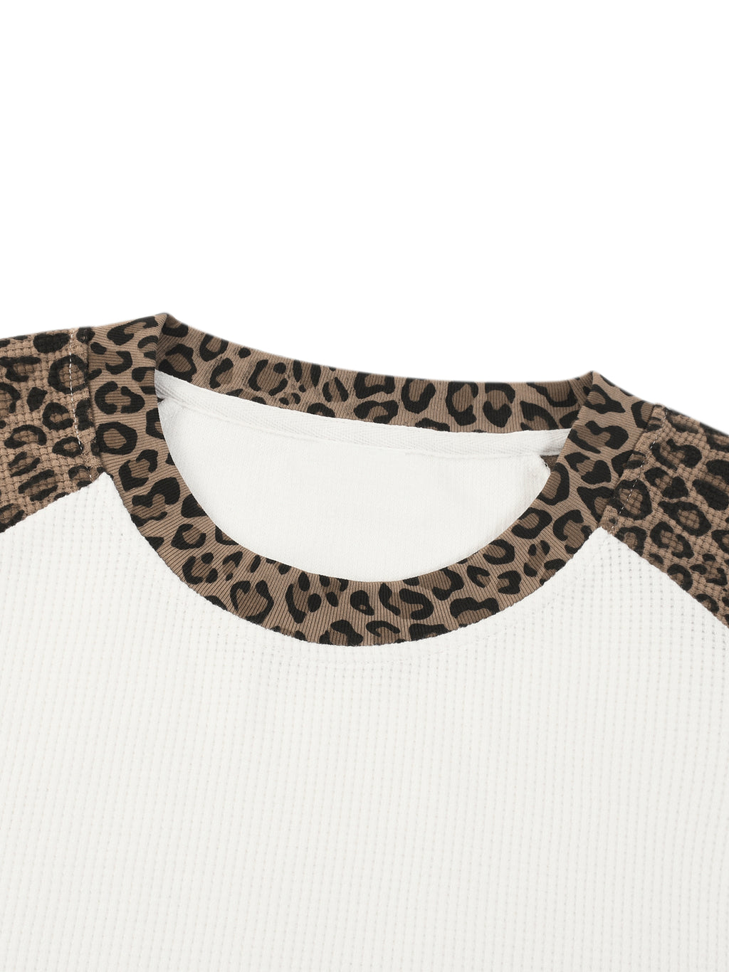 Off Script Leopard Panel Raglan Sleeve T-Shirt - garment detail view 1