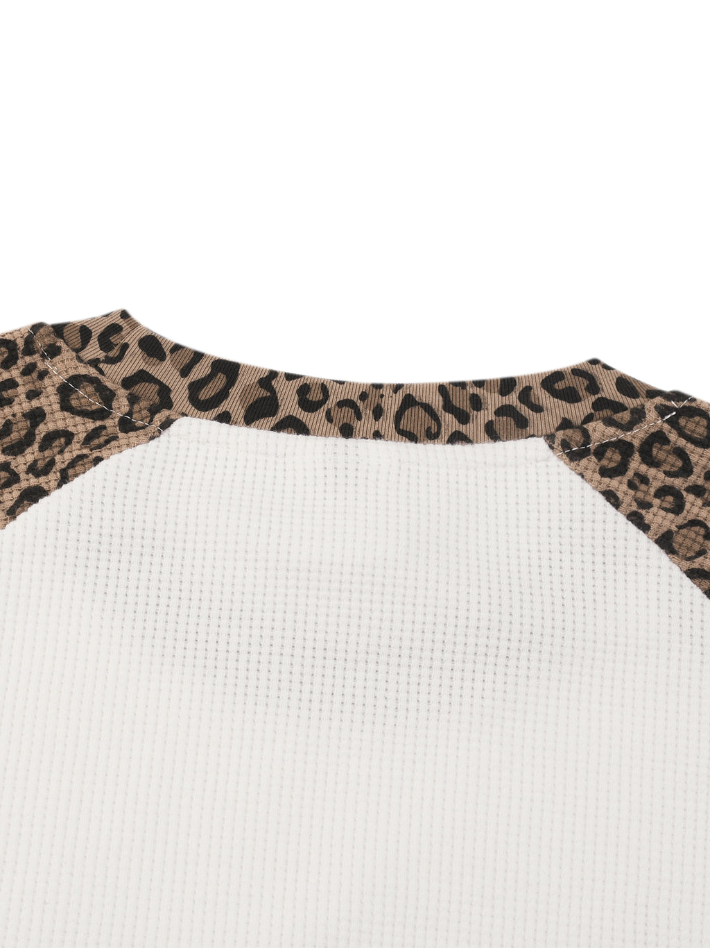 Off Script Leopard Panel Raglan Sleeve T-Shirt - garment detail view 4
