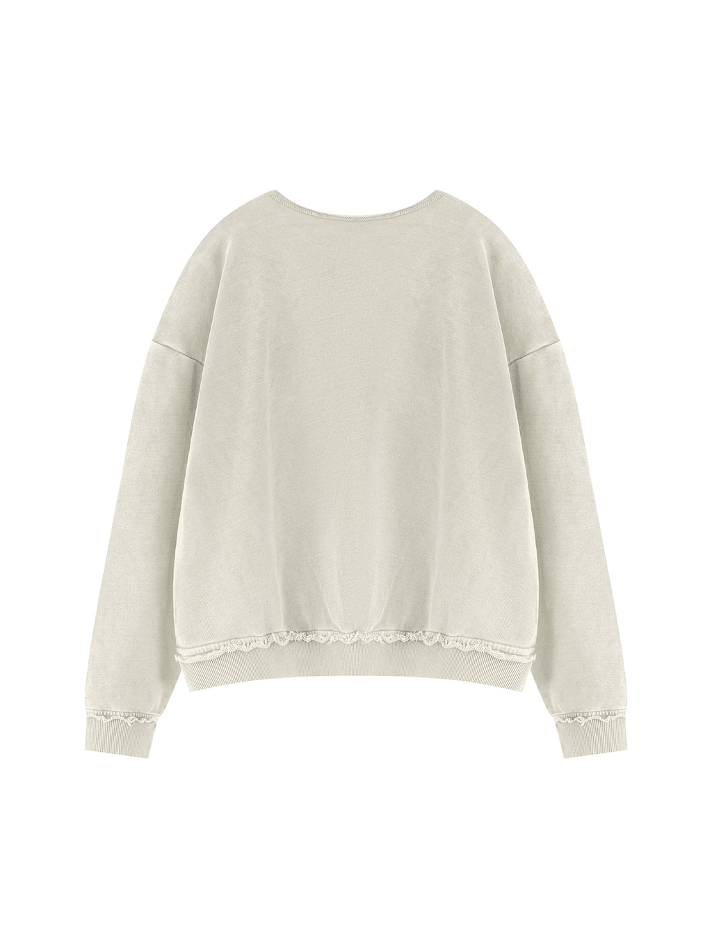 Unisex Raw Edge Crewneck Sweatshirt – Khaki Green back