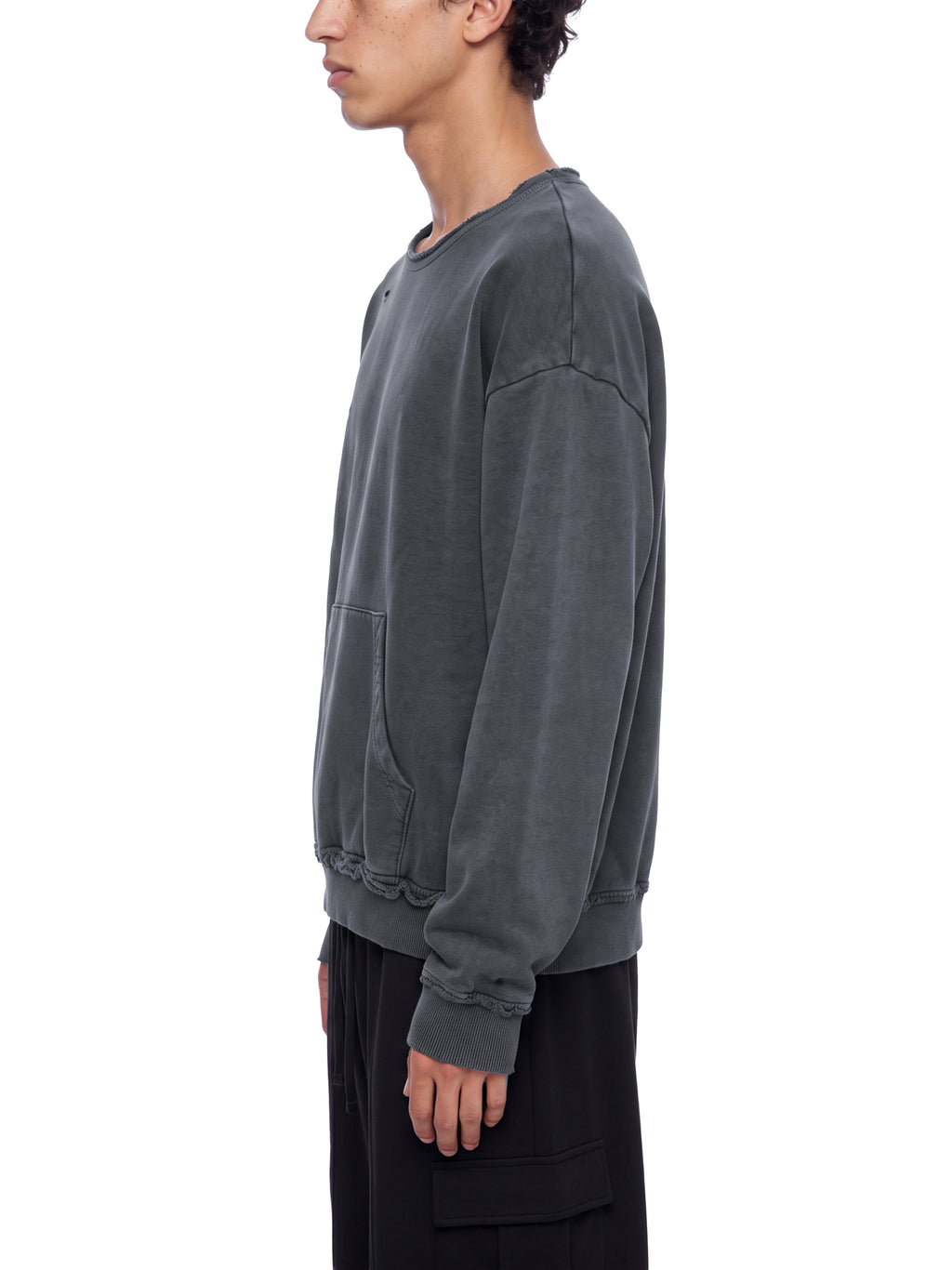 Unisex Raw Edge Crewneck Sweatshirt – model view 2