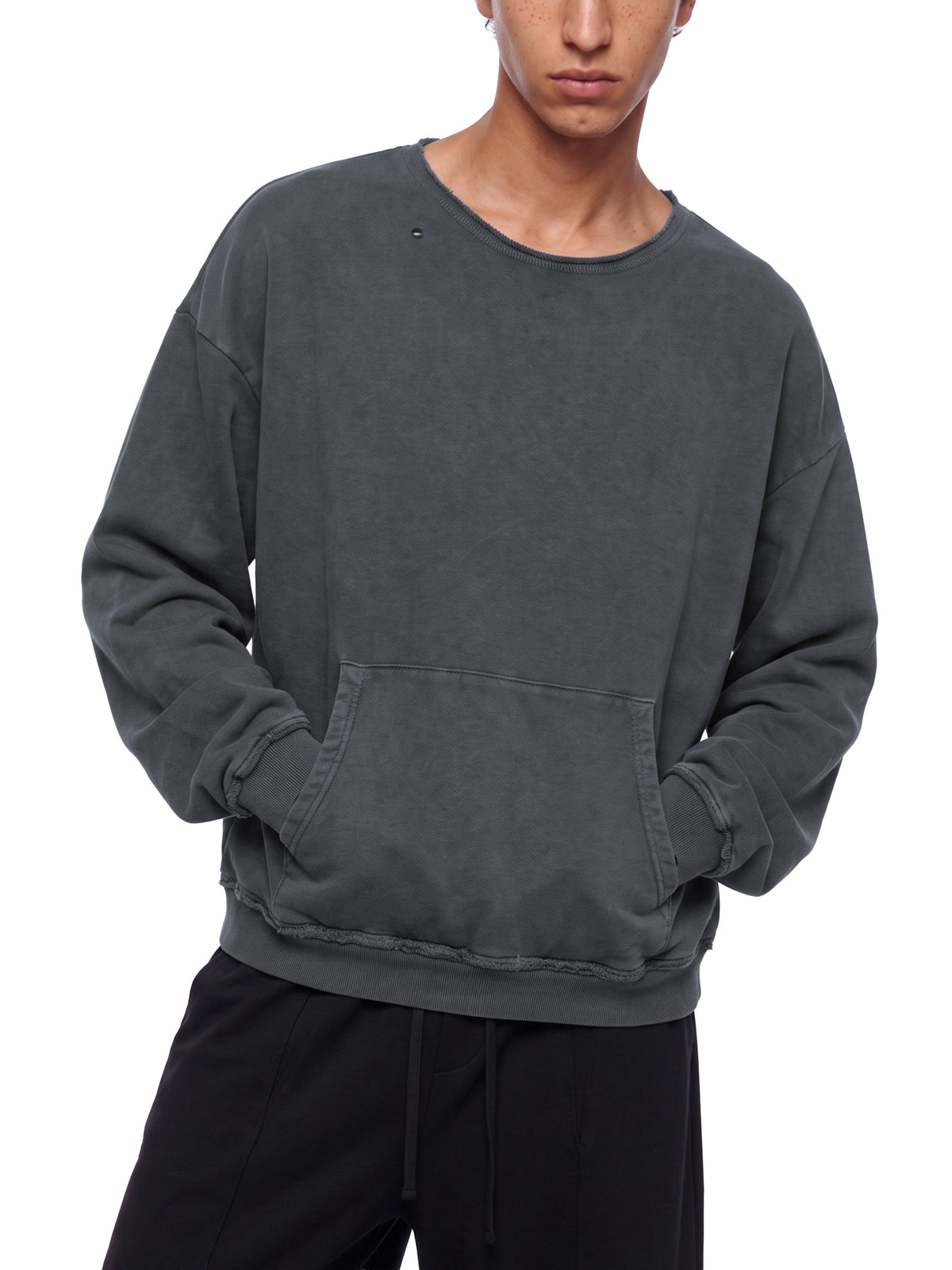 Unisex Raw Edge Crewneck Sweatshirt – model view 4