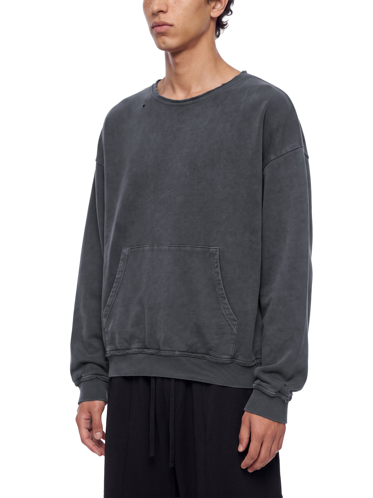 Unisex Raw Edge Crewneck Sweatshirt – model view 5