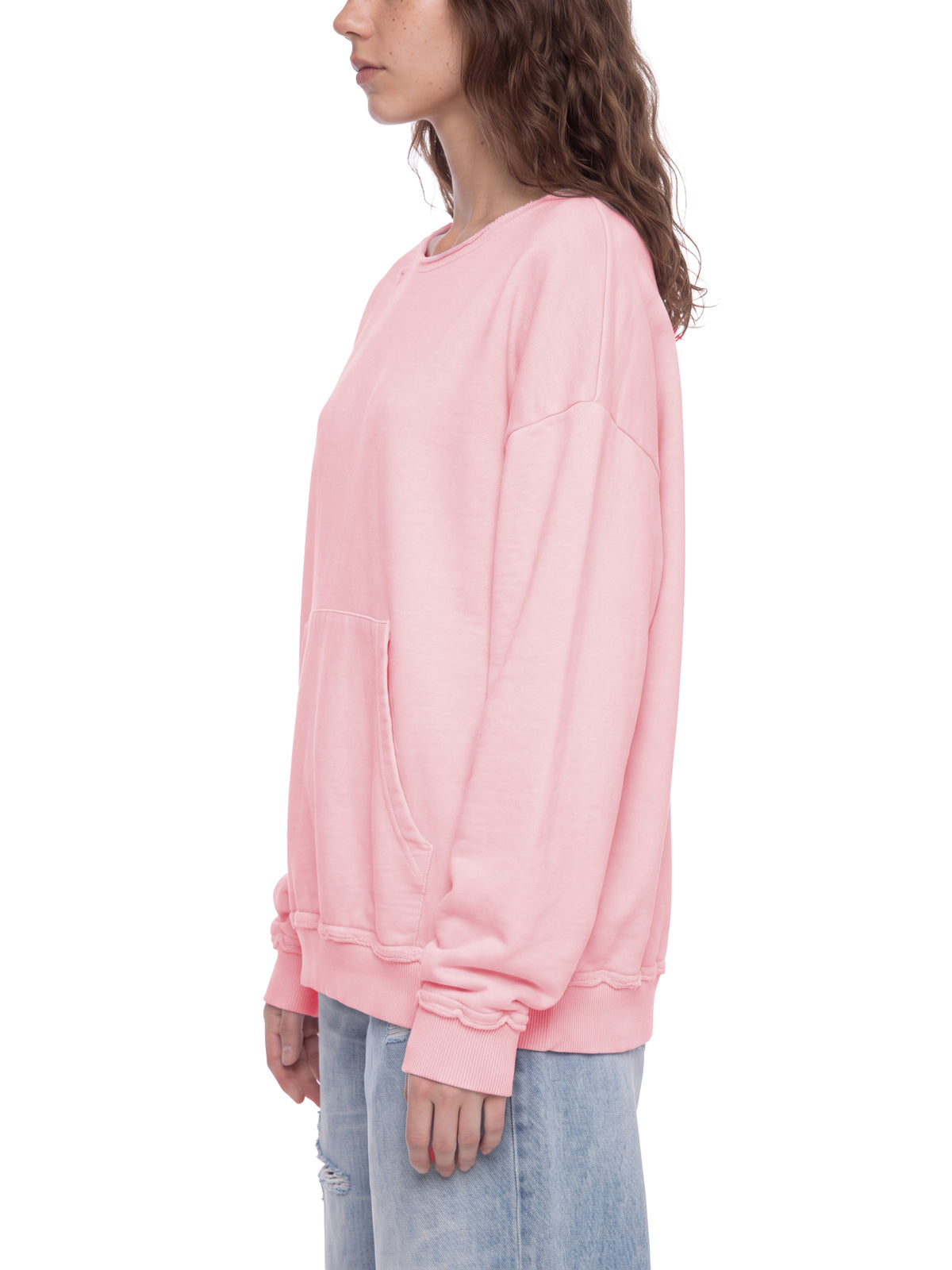Unisex Raw Edge Crewneck Sweatshirt – model view 7