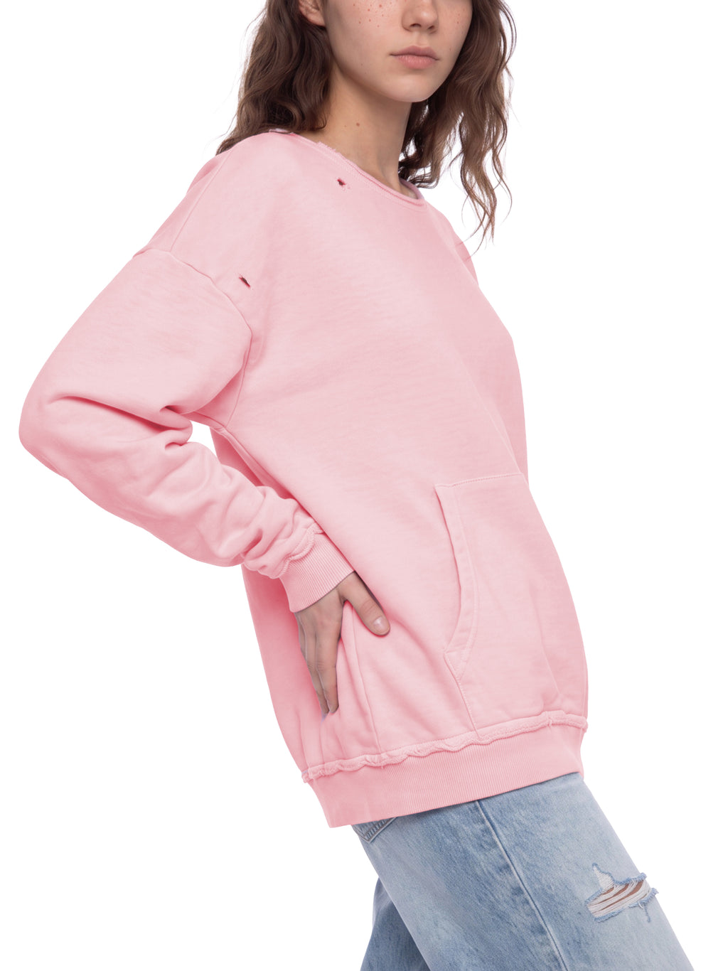 Unisex Raw Edge Crewneck Sweatshirt – model view 9