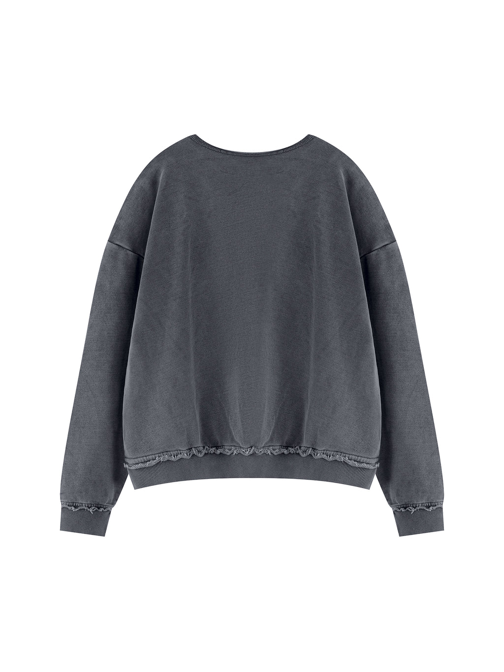 Unisex Raw Edge Crewneck Sweatshirt – Washed Gray back