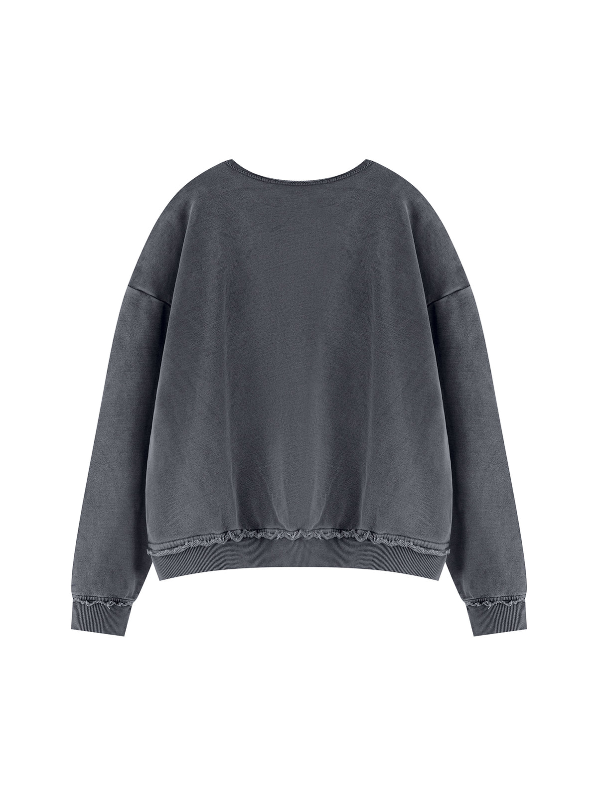 Unisex Raw Edge Crewneck Sweatshirt – Washed Gray back