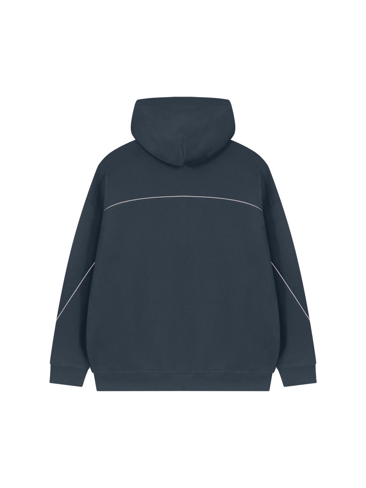 Unisex Oversized Piping Fleece Hoodie – back product view