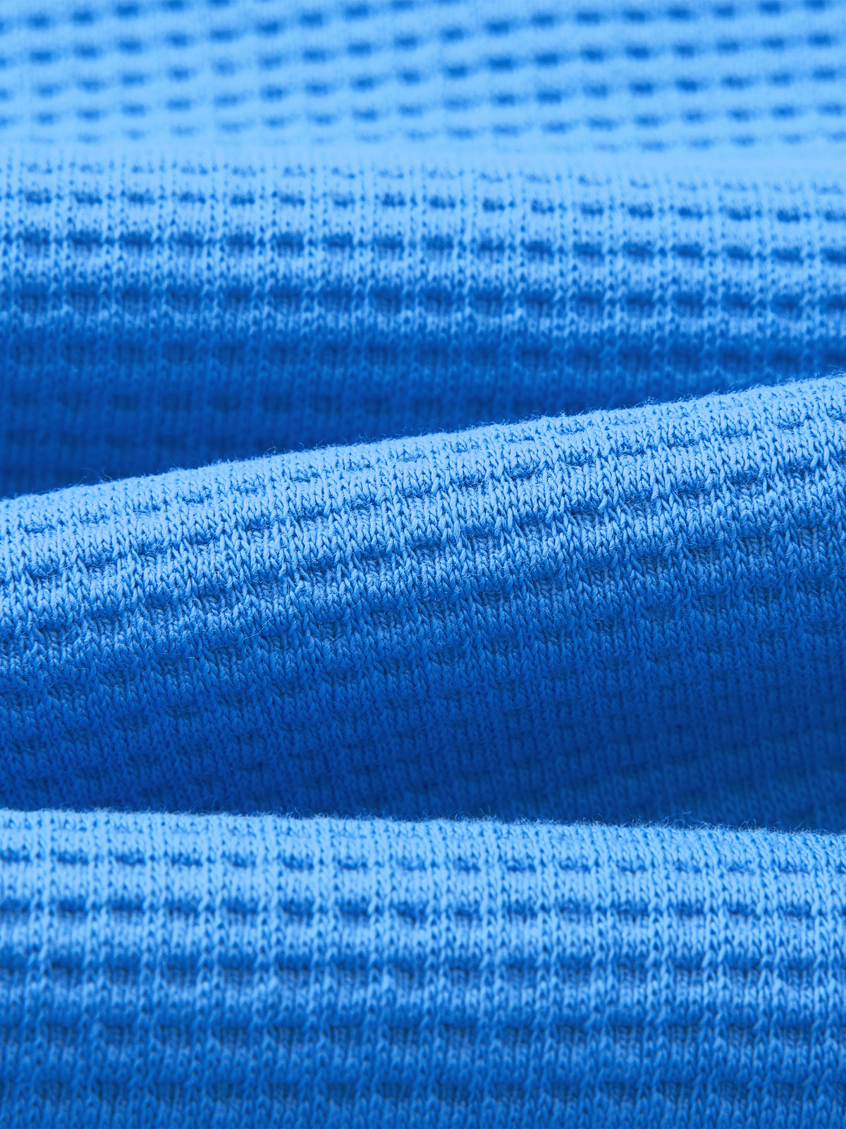 Off Script Waffle Boxy T-Shirt - Colourful Blue fabric detail