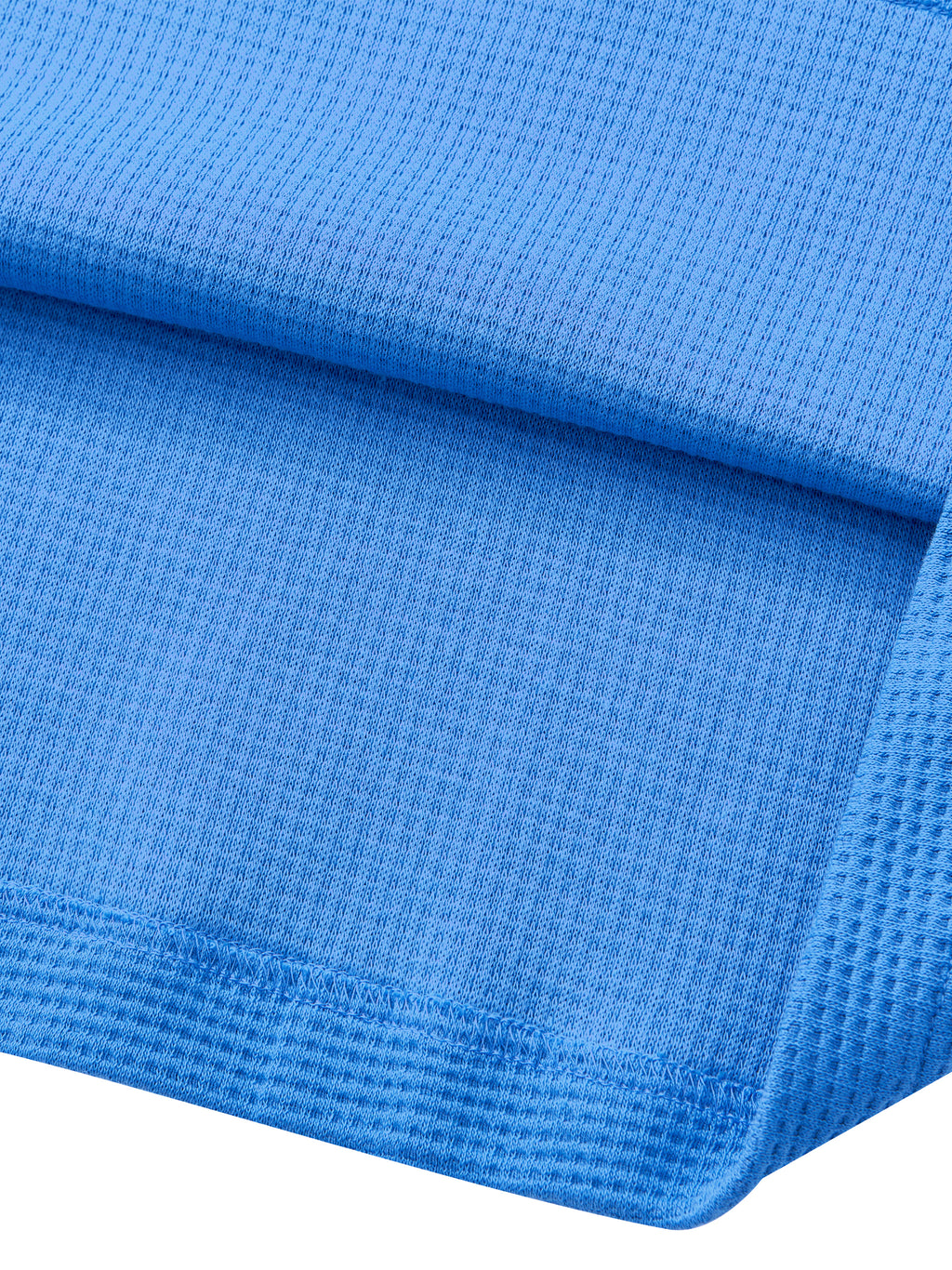 Off Script Waffle Boxy T-Shirt - Colourful Blue hem detail