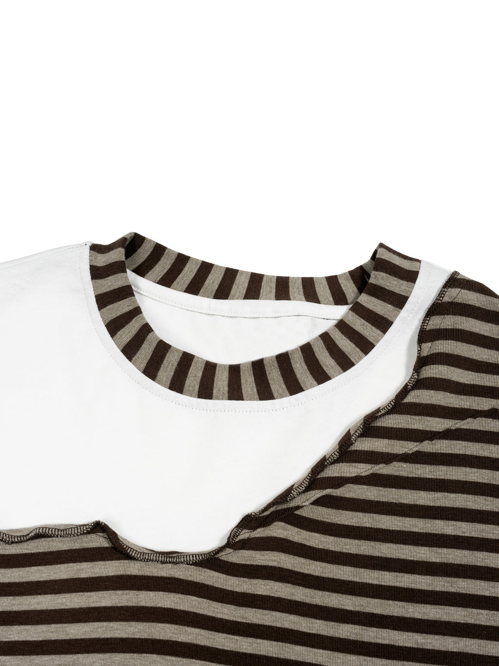 Unisex Striped Panel Boxy Long Sleeve T-Shirt – detail view 1