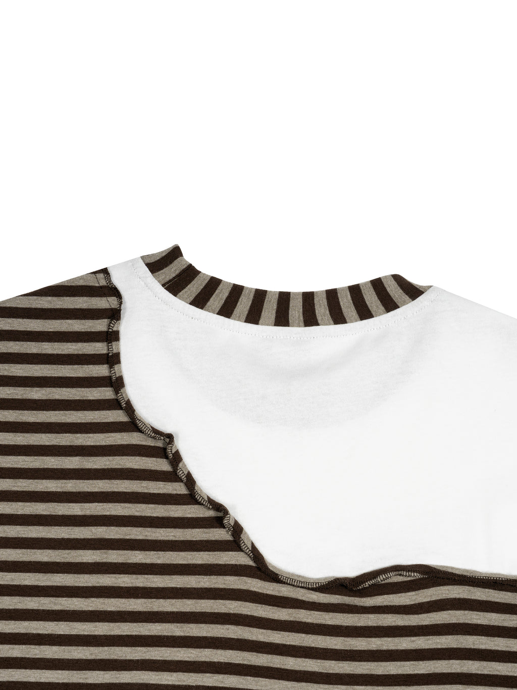 Unisex Striped Panel Boxy Long Sleeve T-Shirt – detail view 4