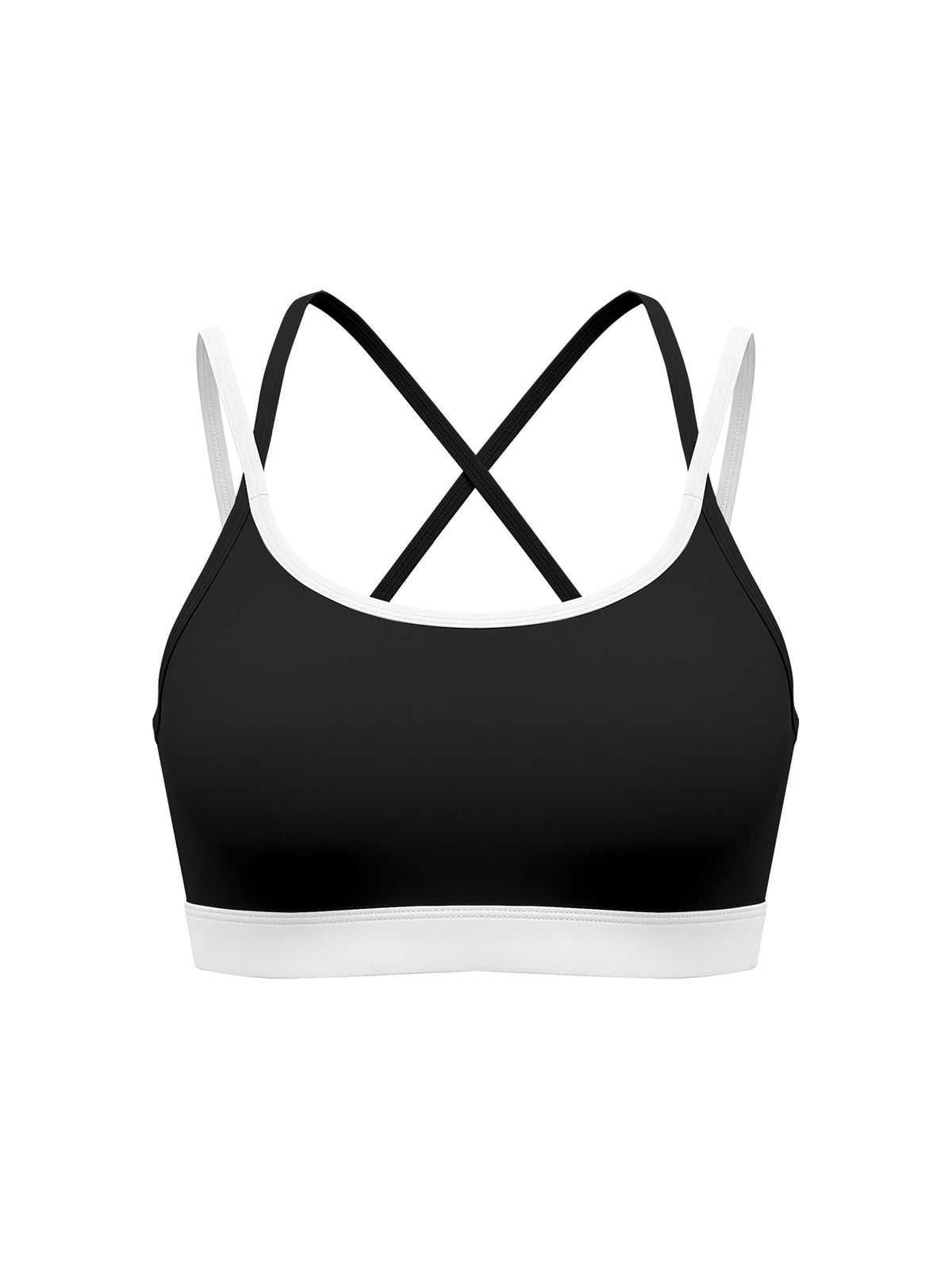 Women’s Colour-Block Yoga Sports Bra - Black front