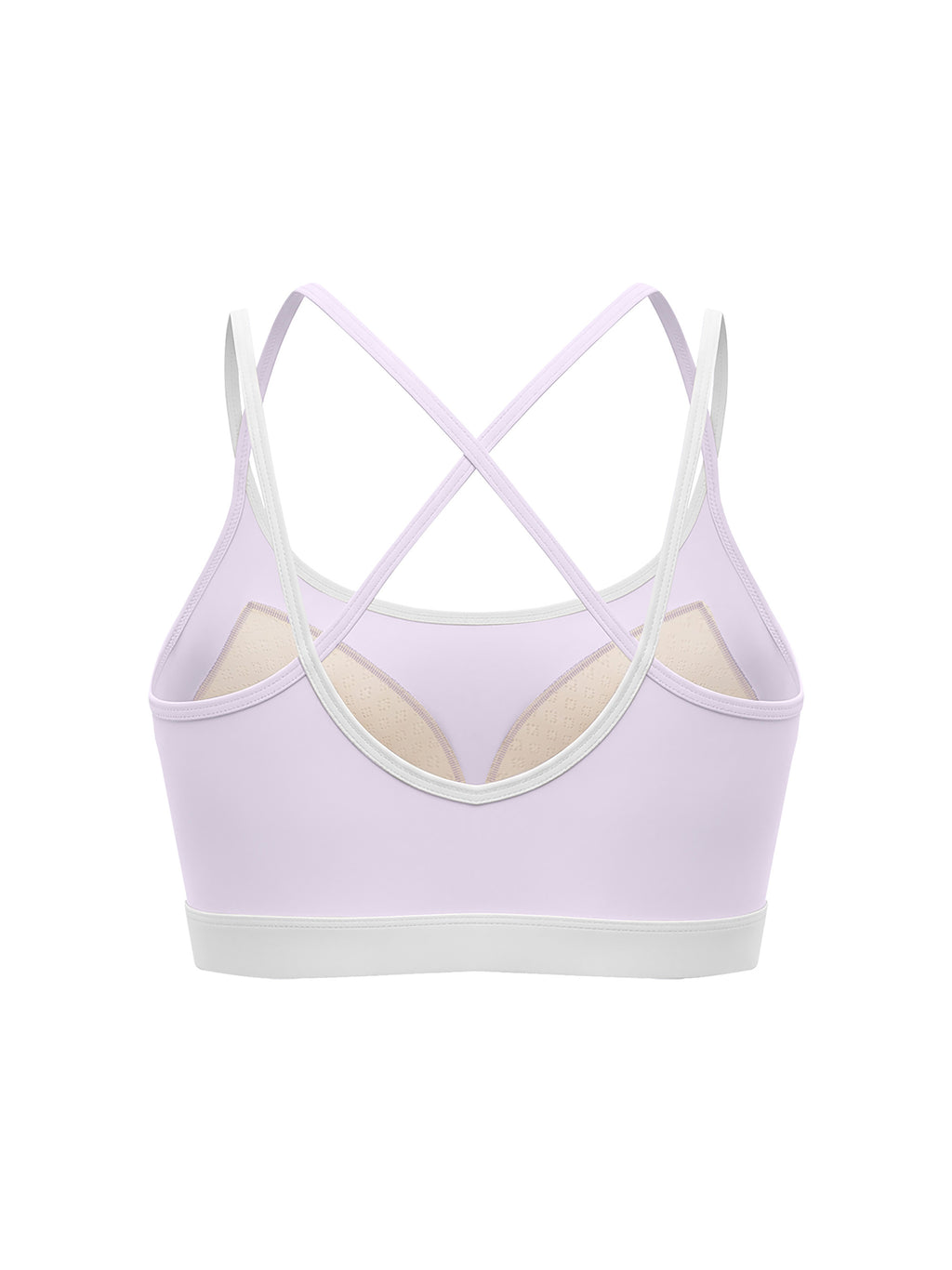 Women’s Colour-Block Yoga Sports Bra - Light Purple back