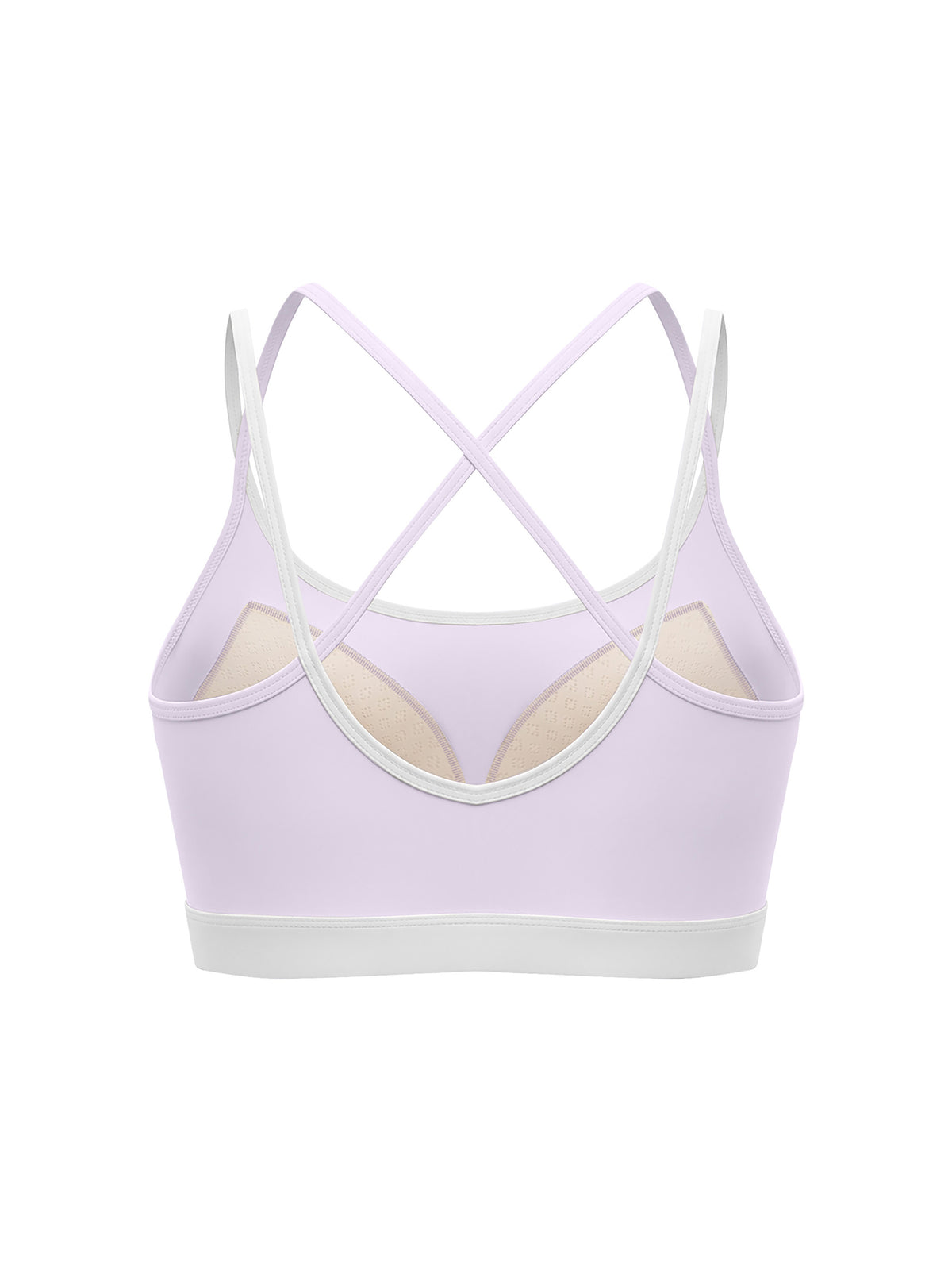 Women’s Colour-Block Yoga Sports Bra - Light Purple back