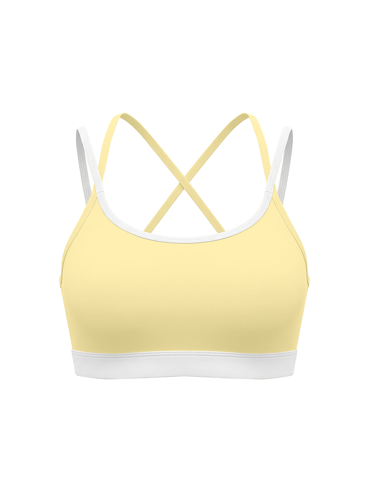Women’s Colour-Block Yoga Sports Bra - Light Yellow front
