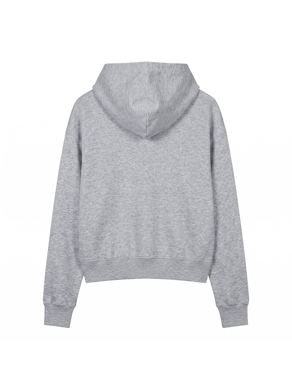 Women’s Crop Drop Shoulder Hoodie flower gray back view