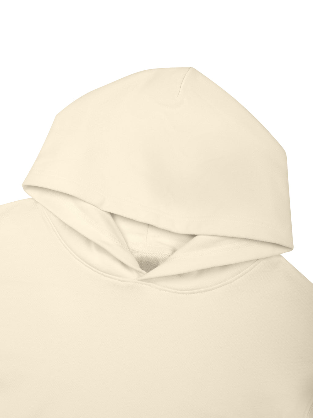 Women’s Crop Drop Shoulder Hoodie hood and neckline detail