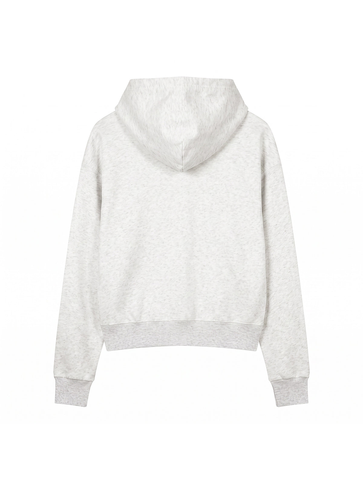 Women’s Crop Drop Shoulder Hoodie oat gray back view