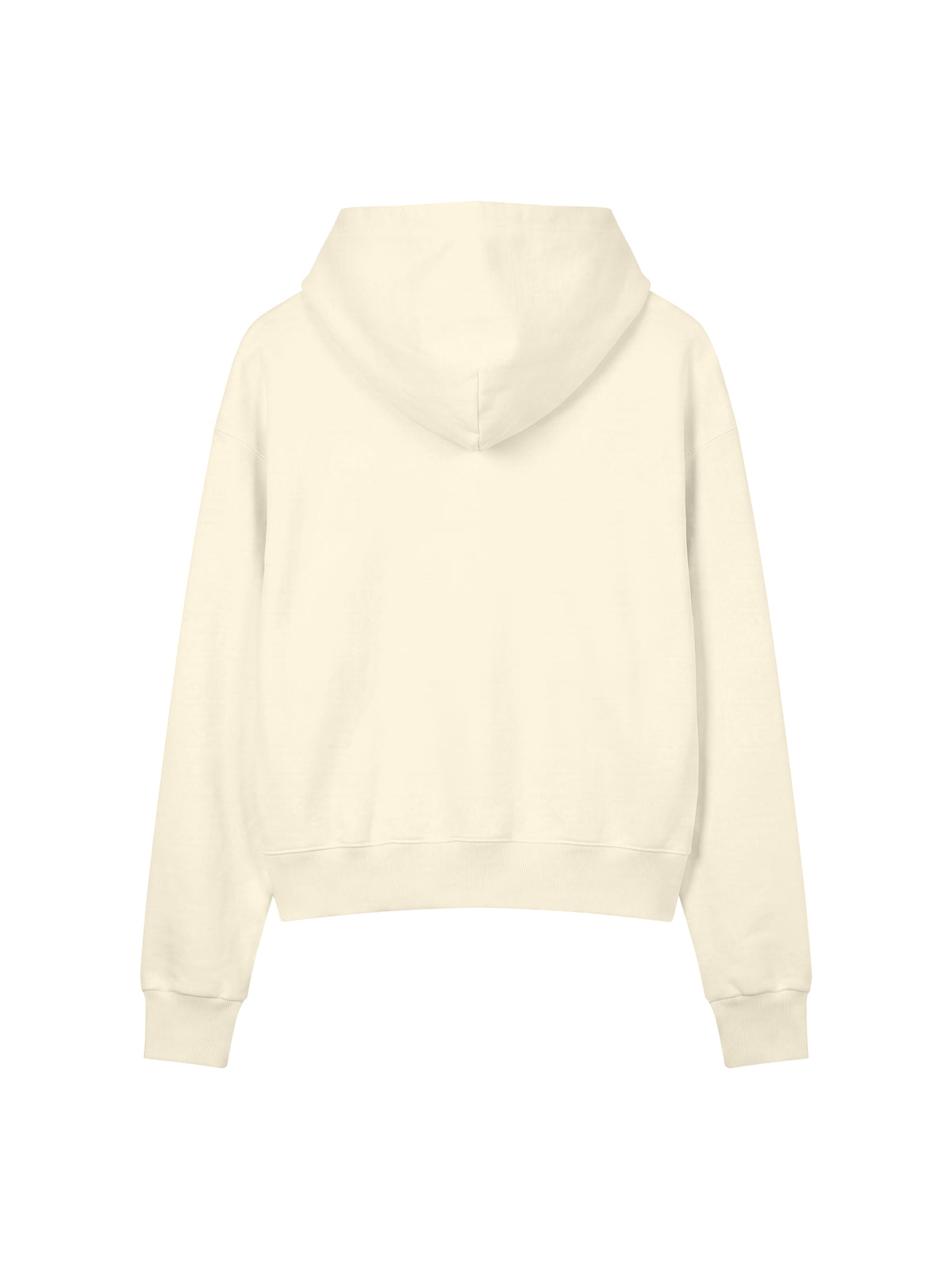 Women’s Crop Drop Shoulder Hoodie apricot back view