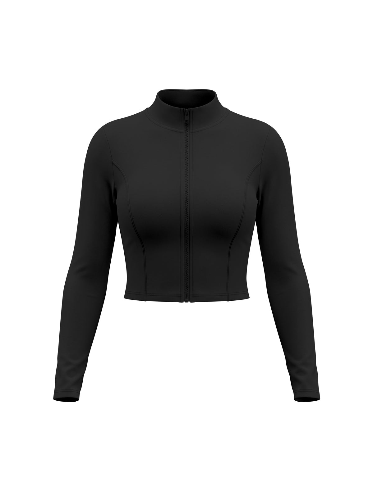 Women’s Crop Yoga Sports Jacket - Black front