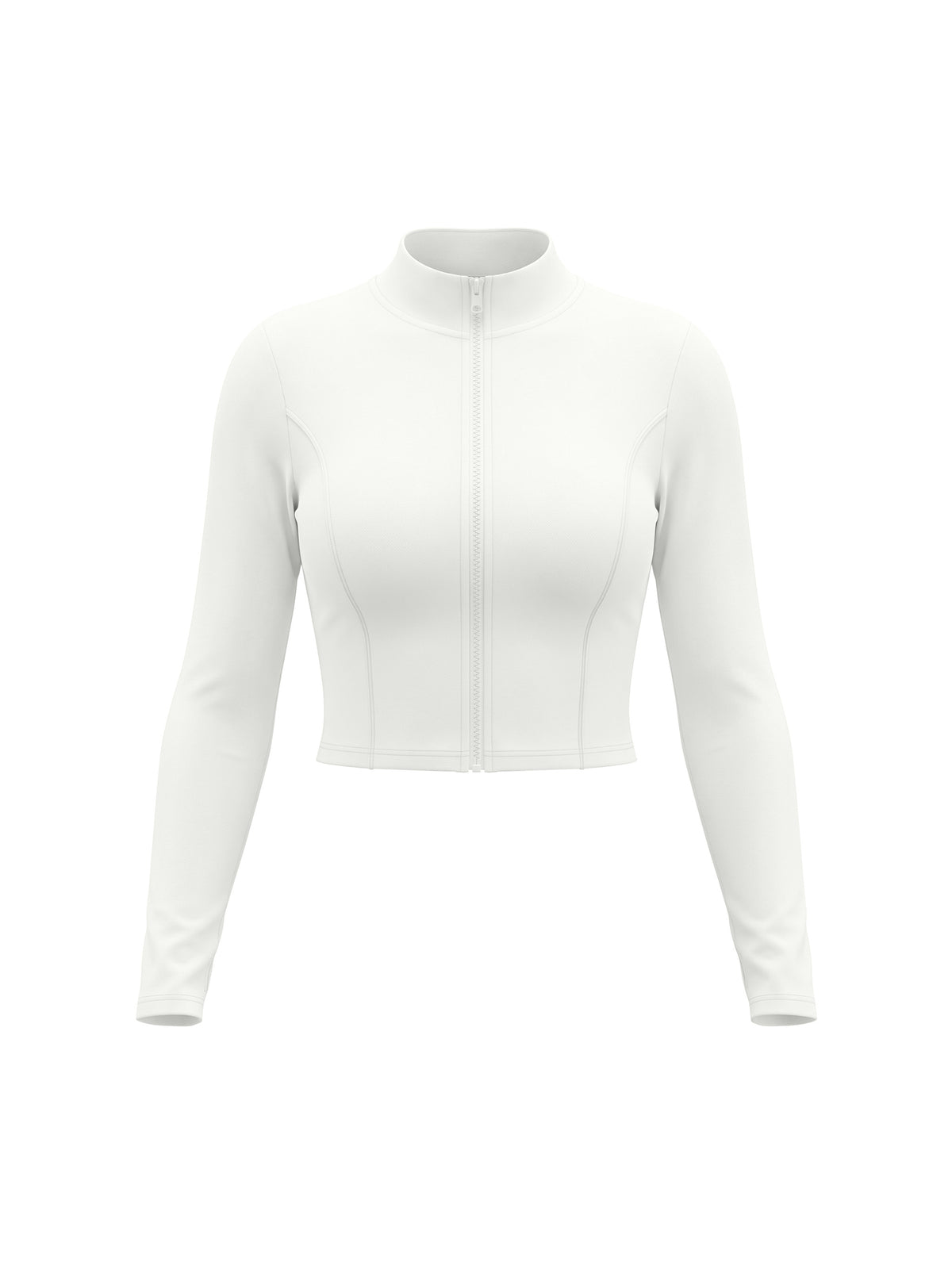 Women’s Crop Yoga Sports Jacket - White front