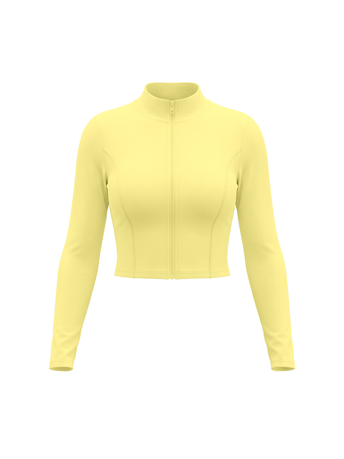 Women’s Crop Yoga Sports Jacket - Yellow front