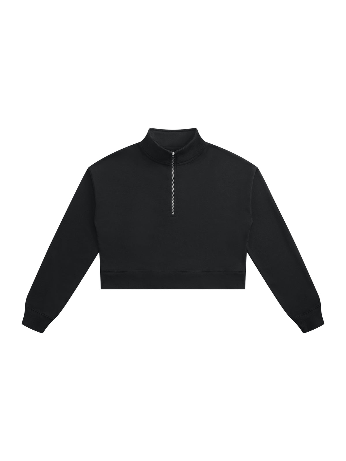 Women’s Cropped Quarter-Zip Sweatshirt - Black front