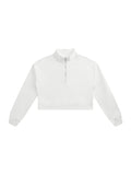Women’s Cropped Quarter-Zip Sweatshirt - White front