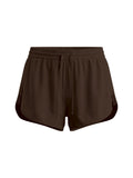 Women's Drawstring Bermuda Shorts in Brown – front view