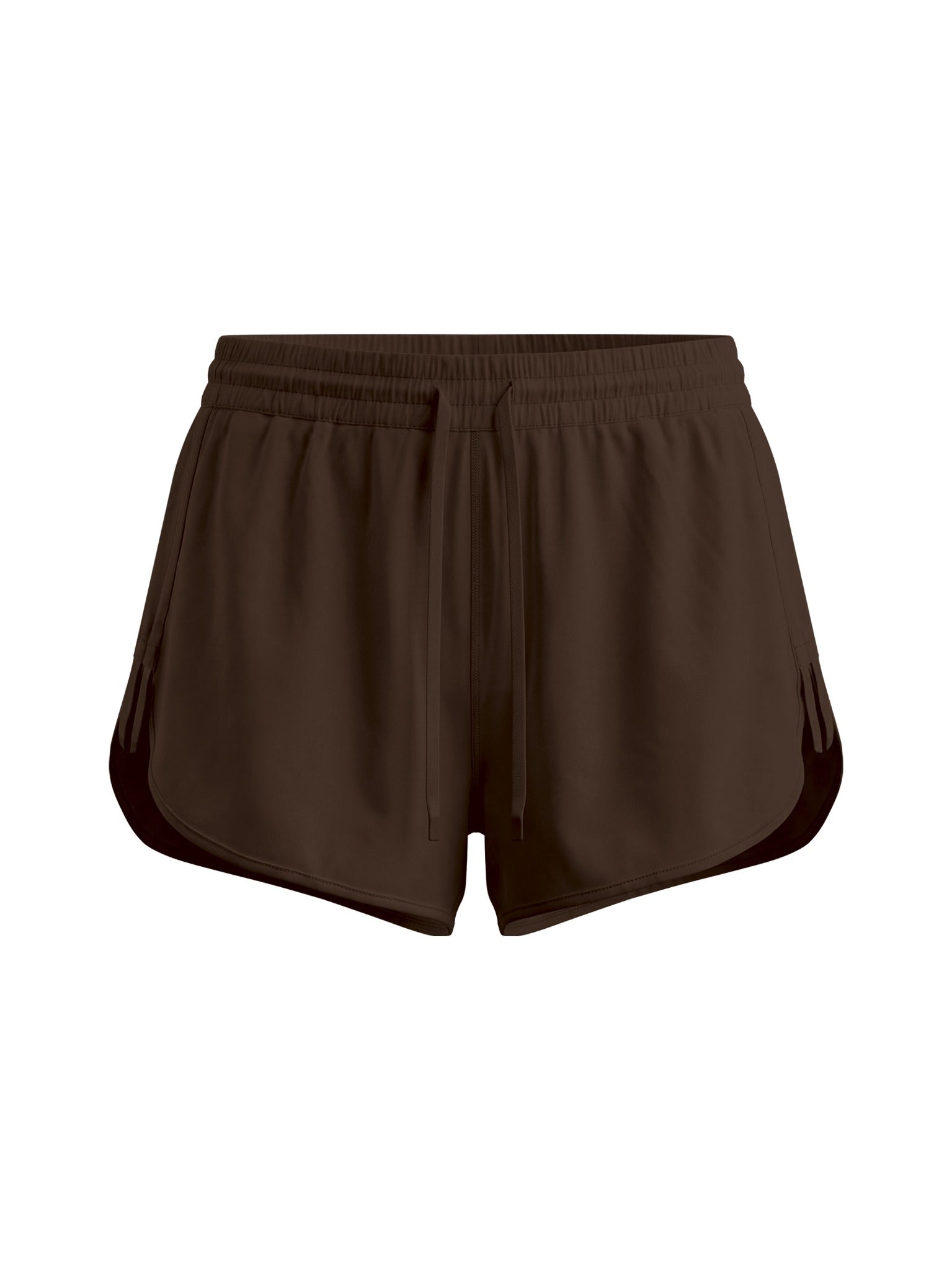 Women's Drawstring Bermuda Shorts in Brown – front view