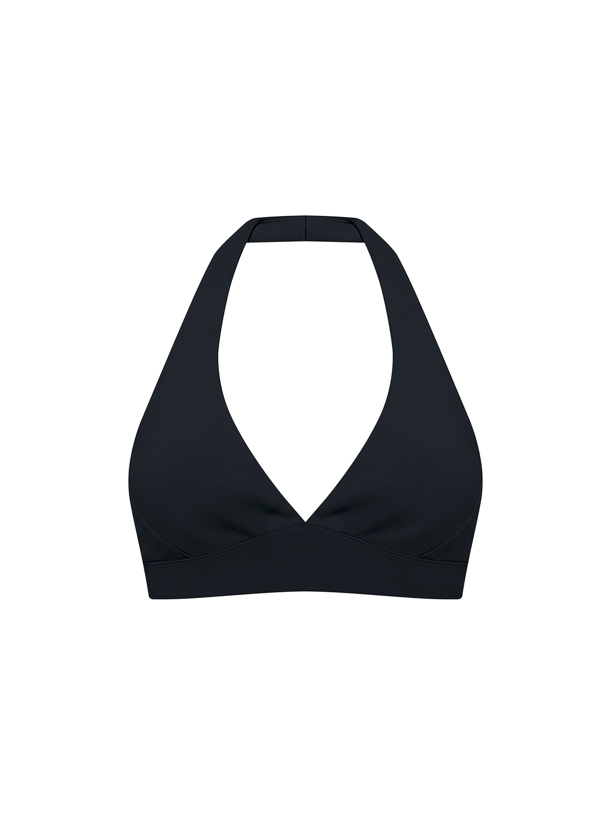 Women’s Halter Yoga Sports Bra black front view